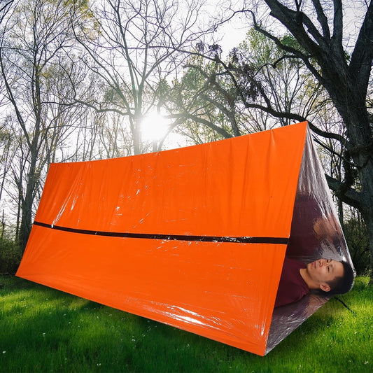 Outdoor Waterproof Thermal Blanket Emergency Rescue Shelter Foldable Military Survival Tent,Thermal Blanket Tent, Survival Tent